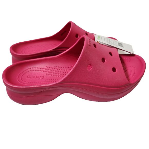 Crocs Bae Slide Sandals – Women's Size 10 – Dragon Fruit Pink – Platform - Picture 1 of 8